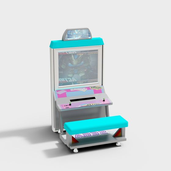 Retro Arcade Game Cabinet 3D model for Creative Projects