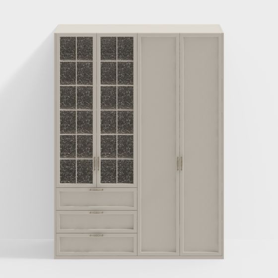Elegant Low-Poly Wardrobe 3D model for Modern Interiors