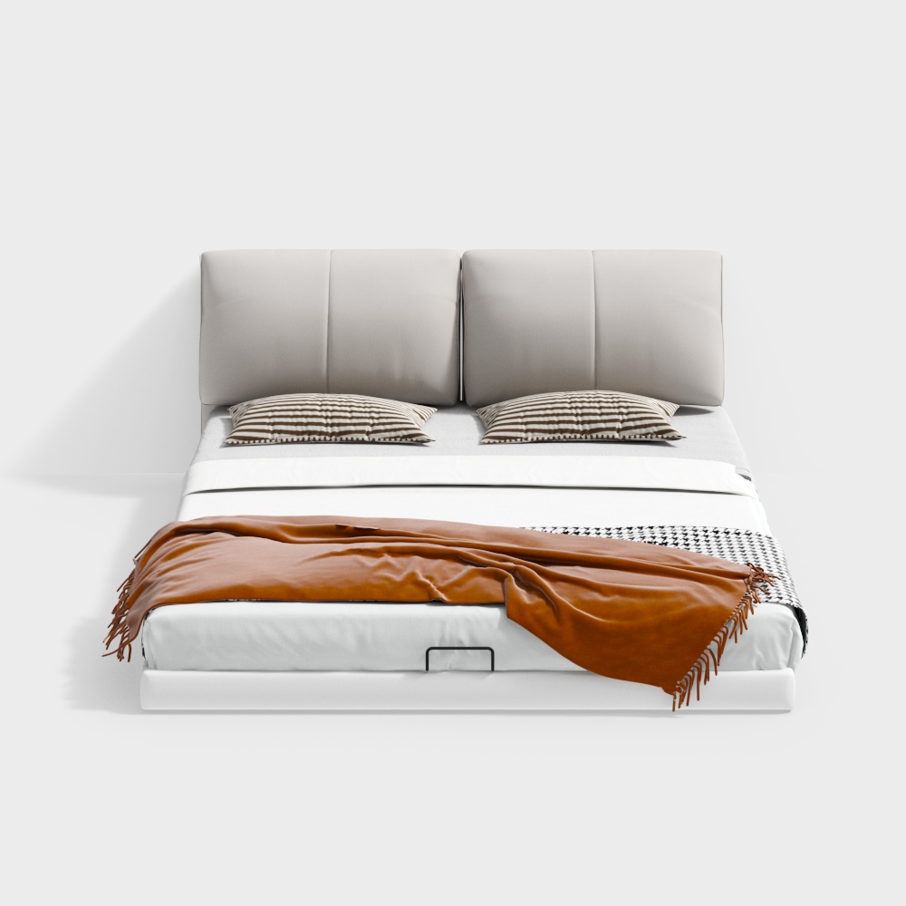 Modern minimalist floating double bed