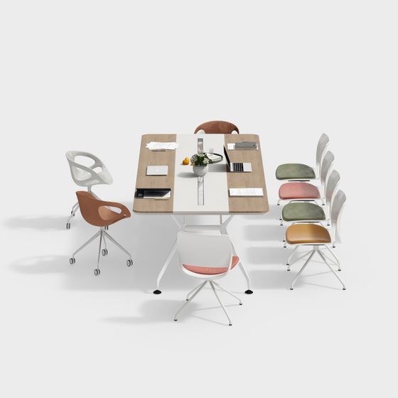 Elegant Meeting Room Set 3D model for Contemporary Design