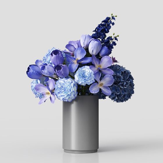 Blue Serenity Bouquet 3D model