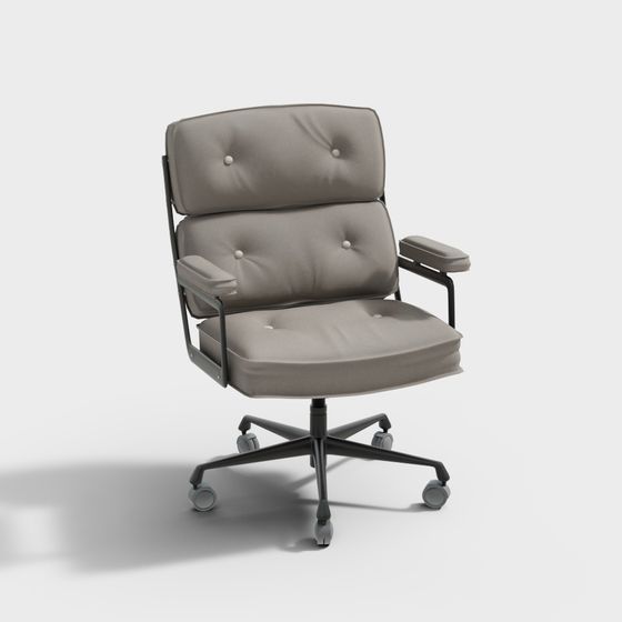 Elegant Modern Low-Poly Office Chair 3D model