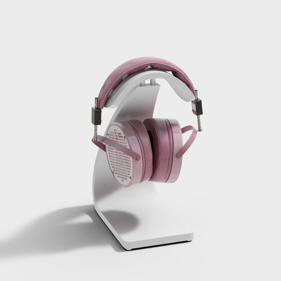 Elegant Pink Headphones Stand 3D model