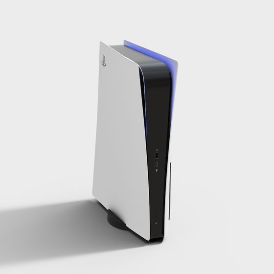 Futuristic Low-Poly 3D Model with LED Features