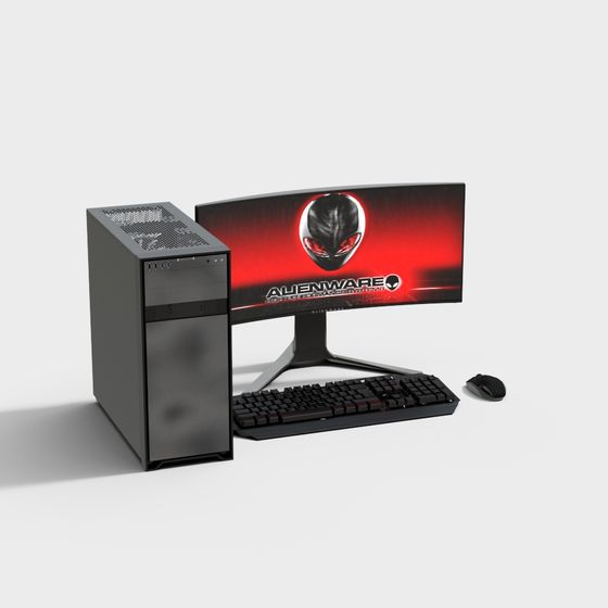 High-Detail 3D Computer Set Model for Digital Art