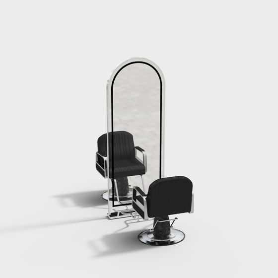 Vintage Barber Chair 3D model with Modern Touch