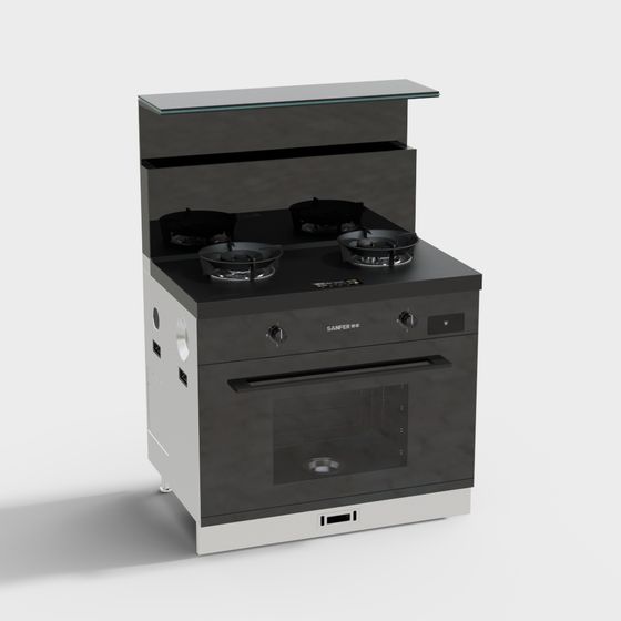 Stylish Gas Stove 3D Model for Modern Kitchens