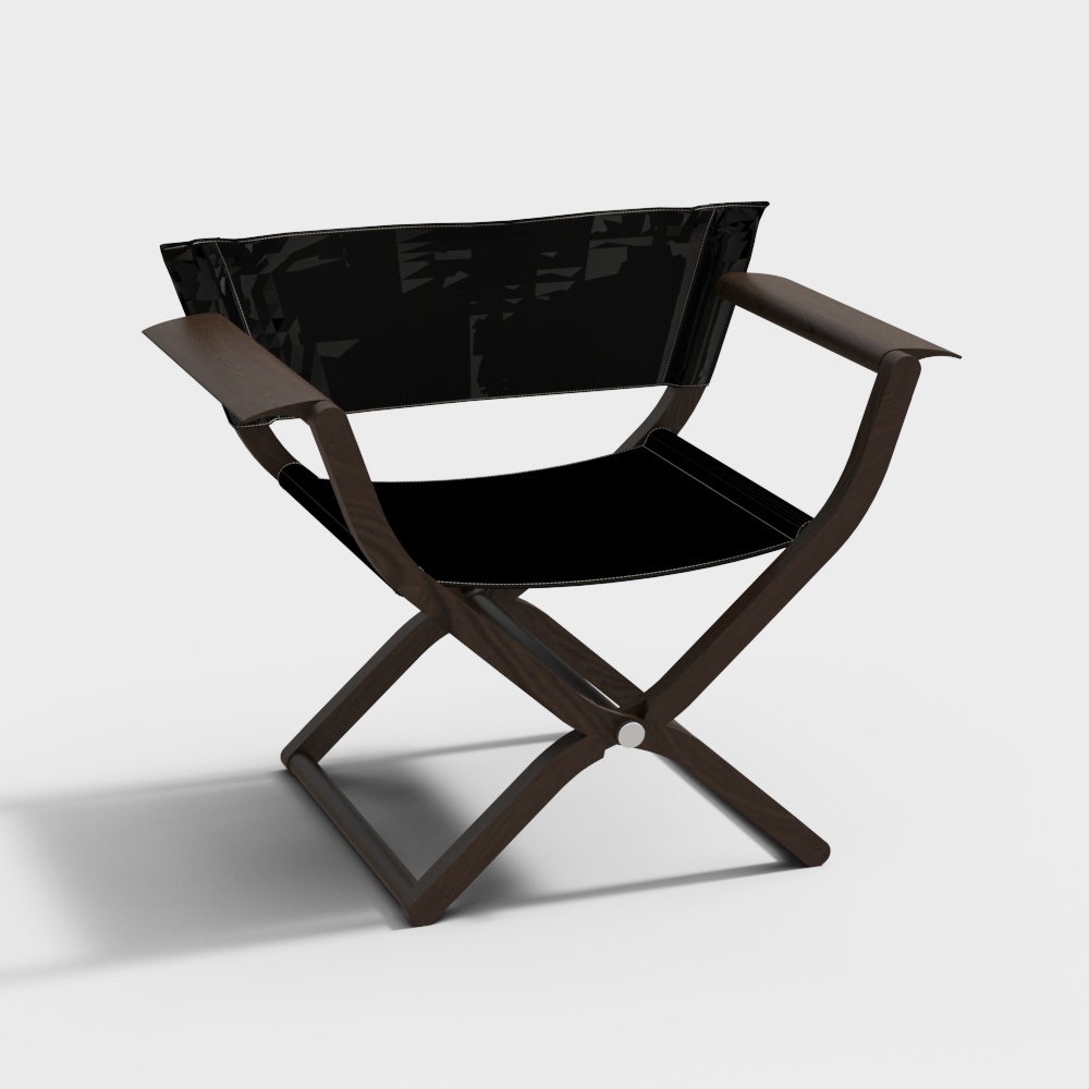Stylish Low Poly Director's Chair 3D model