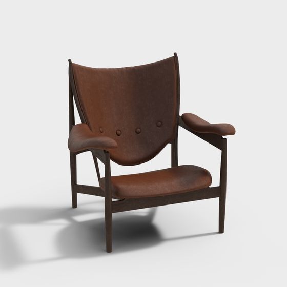 Leather Swoop Chair 3D model