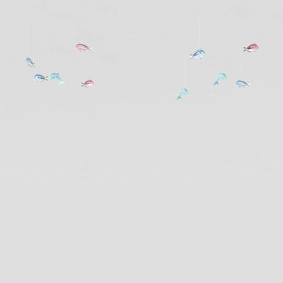 Hanging School of Fish 3D model for Creative Projects