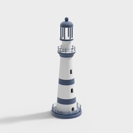 Charming Low Poly Lighthouse 3D model