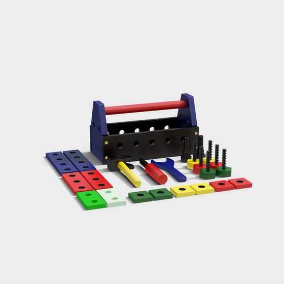Colorful Low-Poly Toolbox 3D model