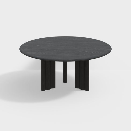 Elegant Low-Poly Round Table 3D model