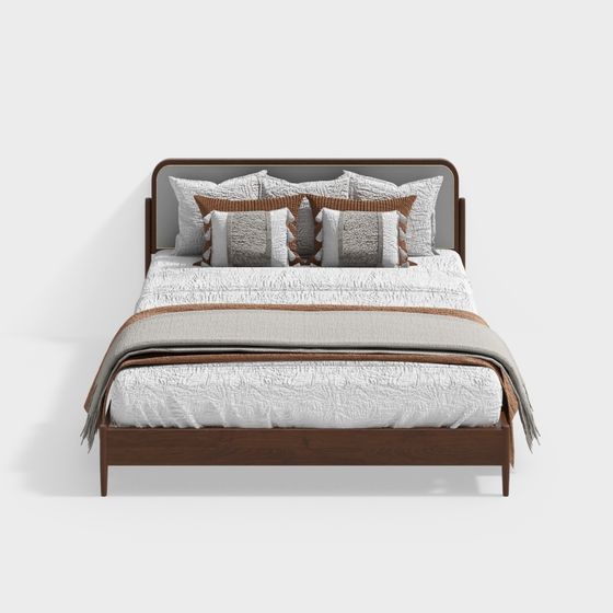 Cozy Retreat 3D model Bed for Modern Interiors