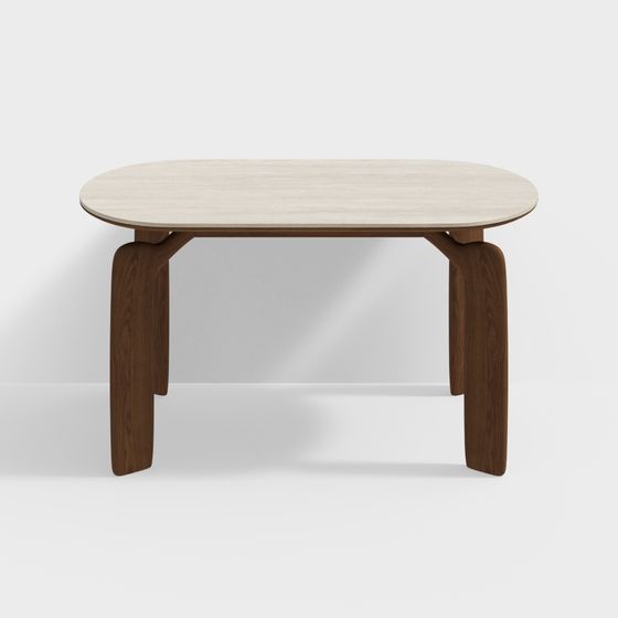 Elegant Oval Dining Table 3D model for Modern Interiors