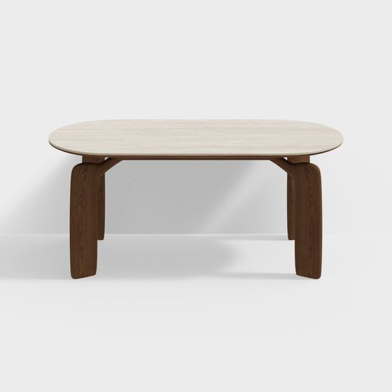 Sleek Oval Coffee Table 3D model for Creative Spaces