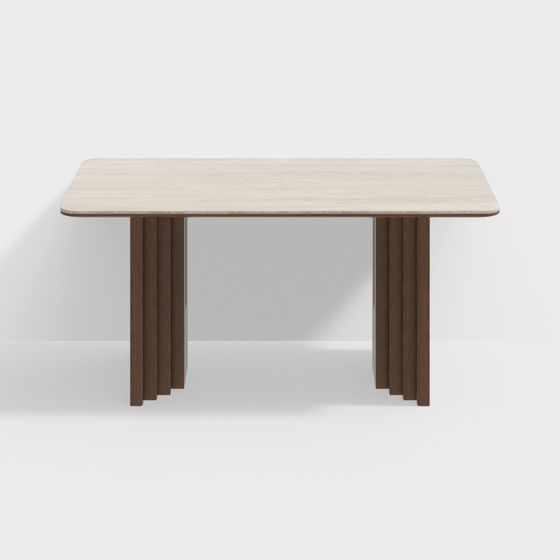 Elegant Low-Poly Dining Table 3D Model