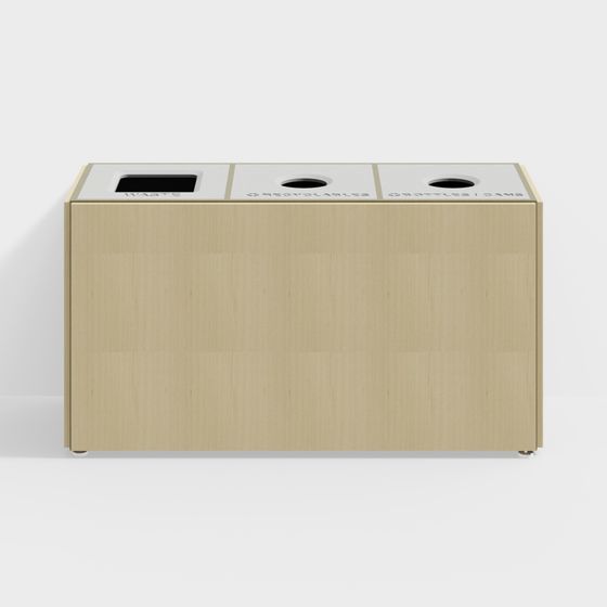 Stylish Low-Poly Trash Bin 3D model for Modern Spaces