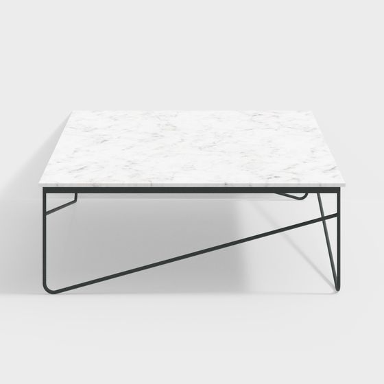 Elegant Marble Coffee Table 3D Model – Low-Poly Minimalism