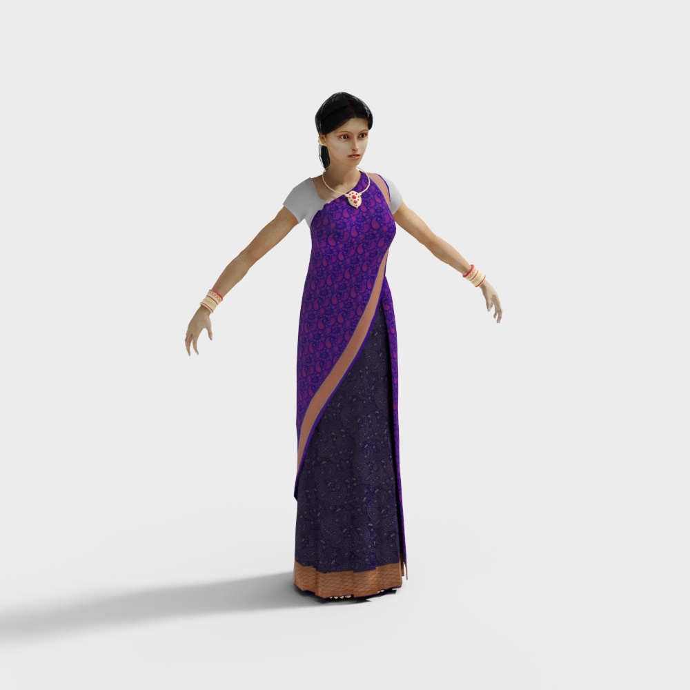 Charming Indian Traditional Attire 3D model