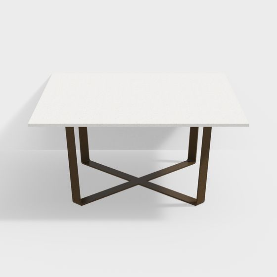 Cross-Legged Marble Dining Table 3D model