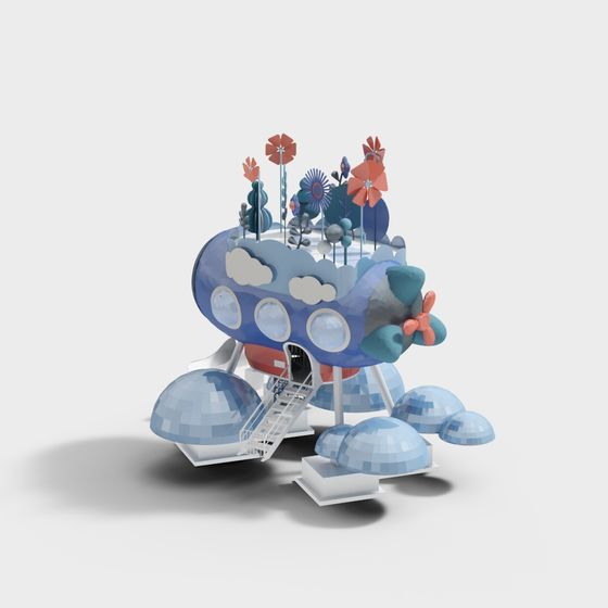 Dreamy Cloud House 3D model