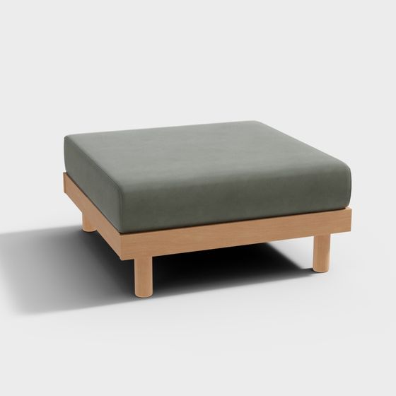 Stylish Square Stool 3D model for Modern Interiors