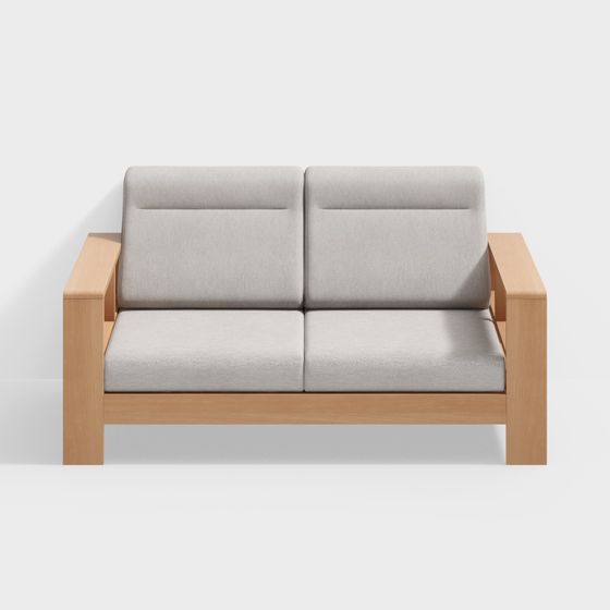 Qiaomu leyu - sofa thoải mái - hai chỗ ngồi - ghế sofa vải gỗ rắn