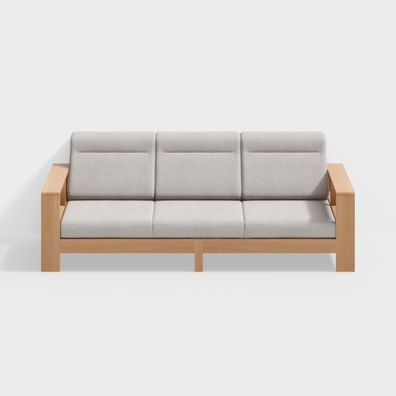 Qiaomu leyu - sofa thoải mái - ghế ba - sofa vải gỗ tự nhiên