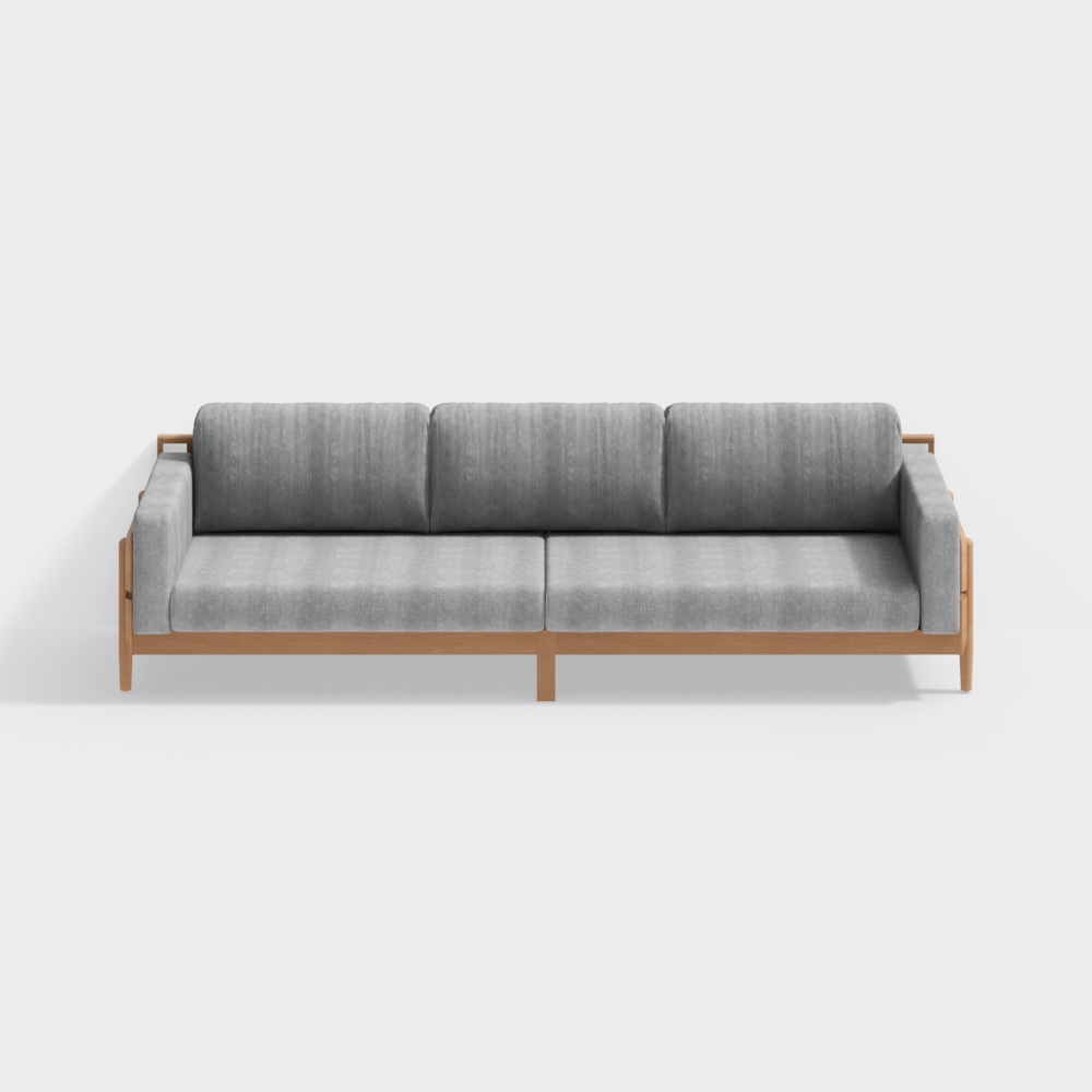 Sofa Nagano bốn chỗ ngồi Qiaomu le yu - sofa vải và gỗ rắn