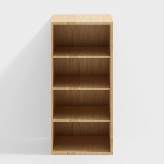 Stylish Low-Poly High-Detail Bookshelf 3D model