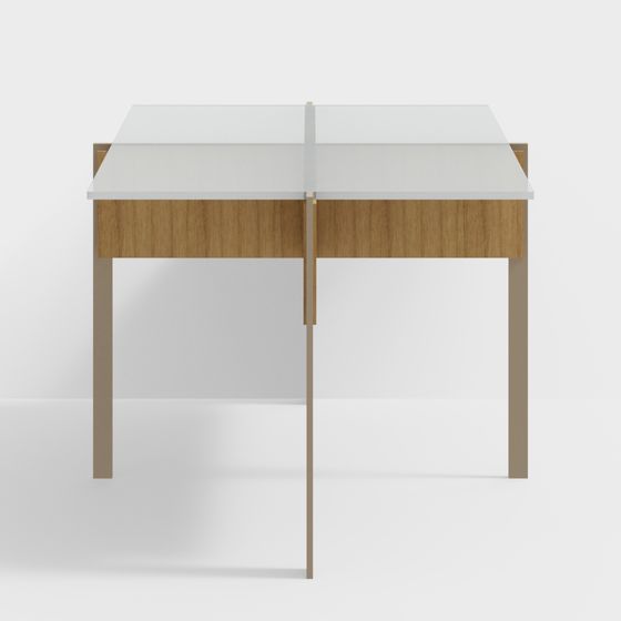 Elegant Double-Sided Work Table 3D model for Modern Spaces