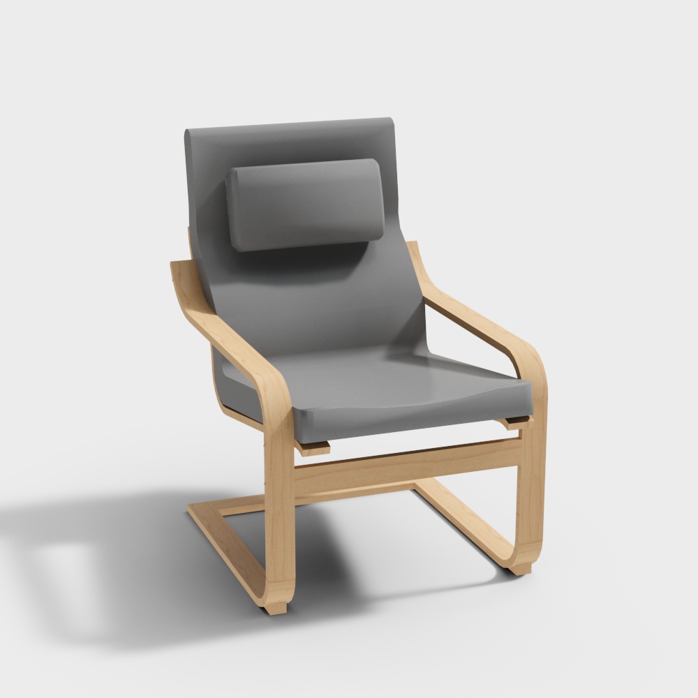 IKEA Black wooden handle chaise longue