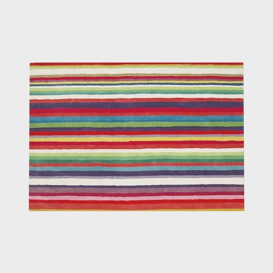 Vibrant Rainbow Striped Carpet 3D model
