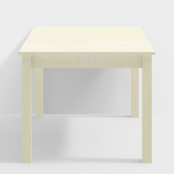 Low-Poly Wooden Dining Table 3D Model