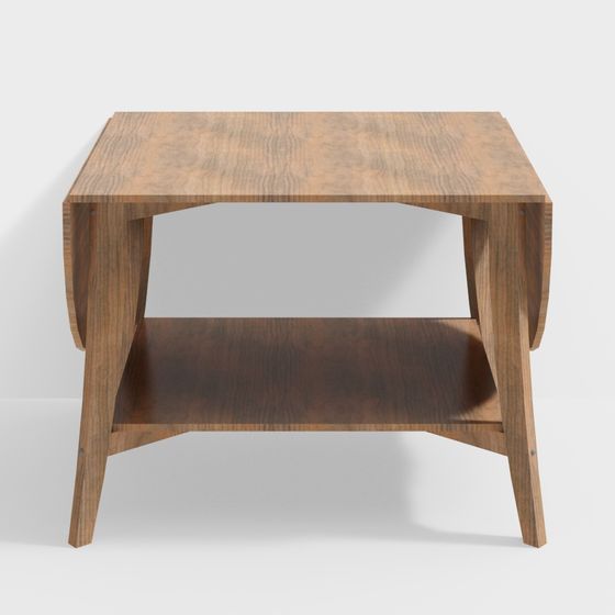 Stylish Low-Polygon Wooden Table 3D model