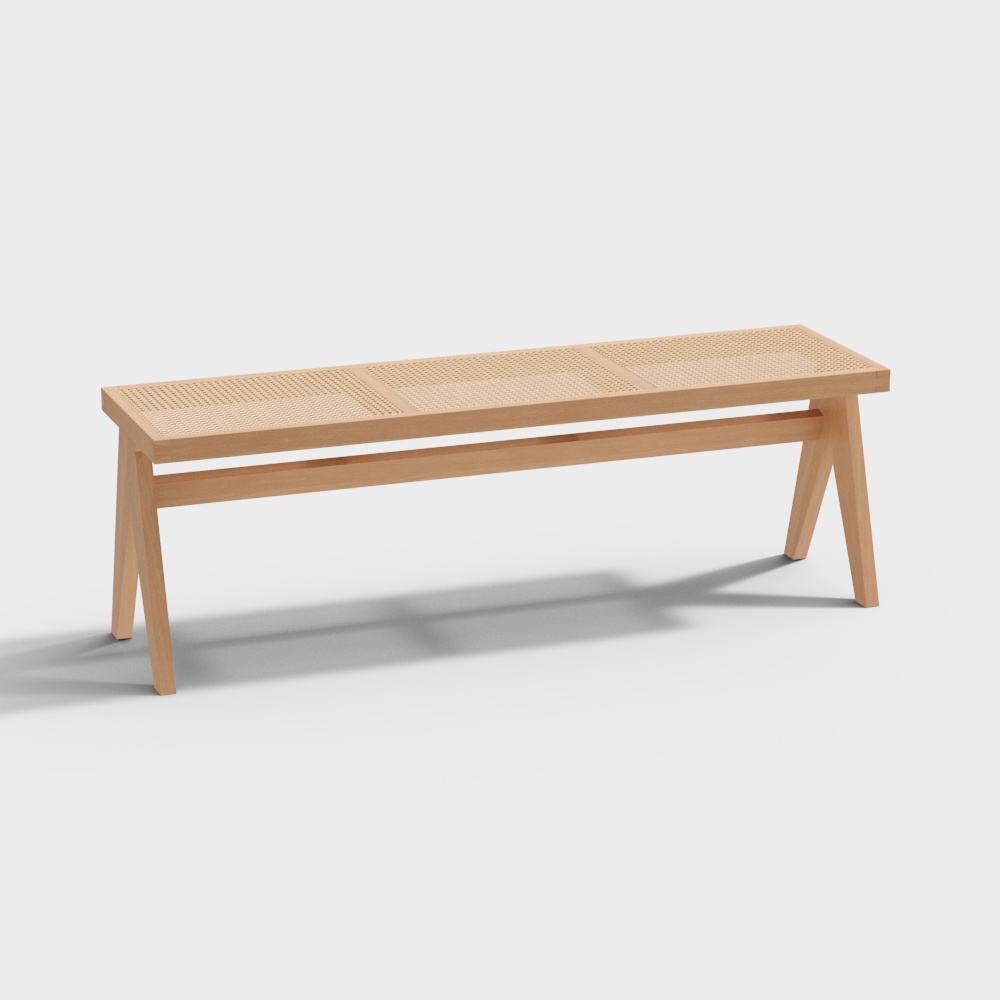 Arbor Language - rattan bench - Solid wood dining chair