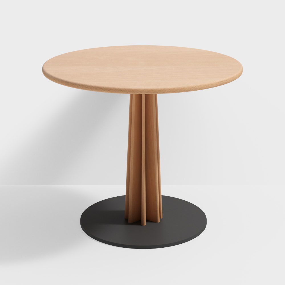 Bàn ăn tròn phong cách gỗ tự nhiên Araki Miyazaki