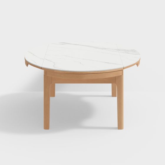 Expandable Marble Dining Table 3D model