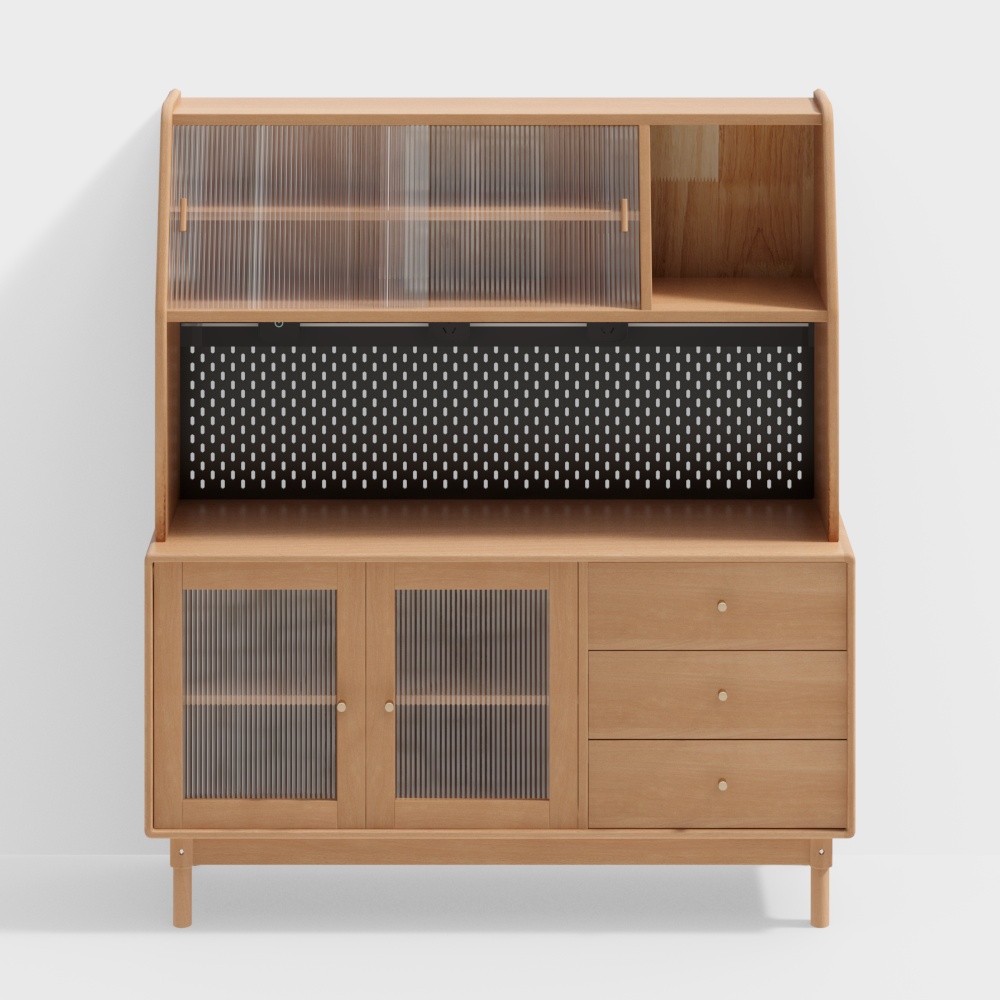 樹木音樂語言 - 洞板側櫃 - 原木風側櫃