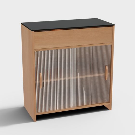 Glass Door Storage Cabinet 3D model