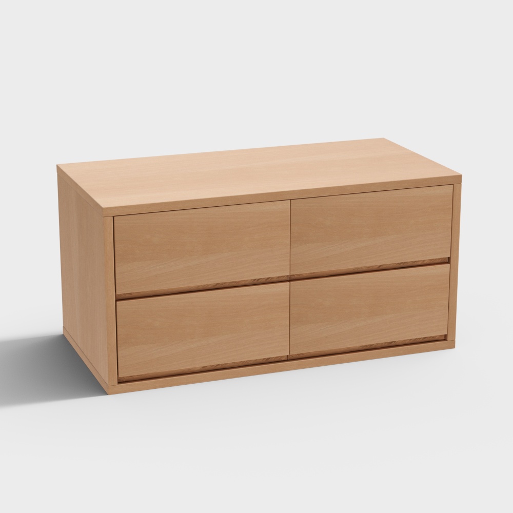 Langage musical de l'arbre - Armoire à tiroirs matin et soir - Armoire combinée en bois massif nordique