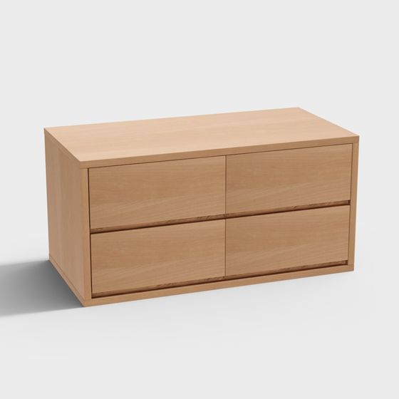 Langage musical de l'arbre - Armoire à tiroirs matin et soir - Armoire combinée en bois massif nordique