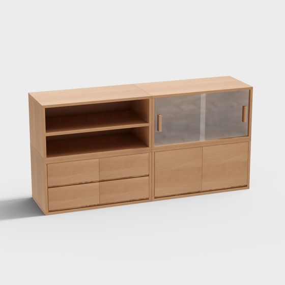 Gabinete de combinación libre de madera sólida nórdica de mañana y noche de música Qiomu