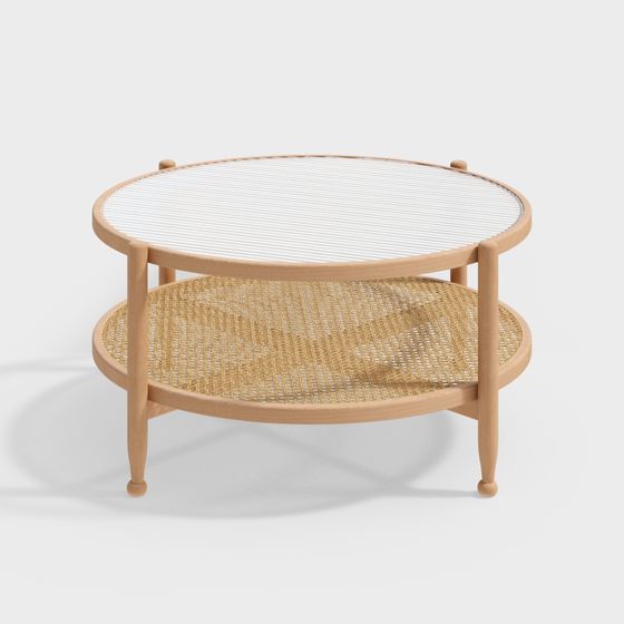Round Woven Coffee Table 3D model for Modern Living