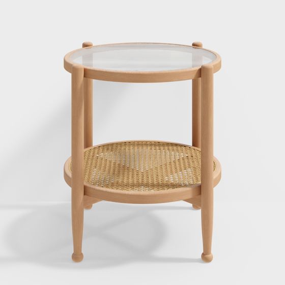 Low Poly Round Accent Table 3D Model