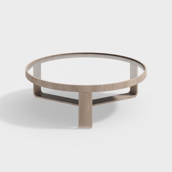 Modern Round Glass Coffee Table 3D model