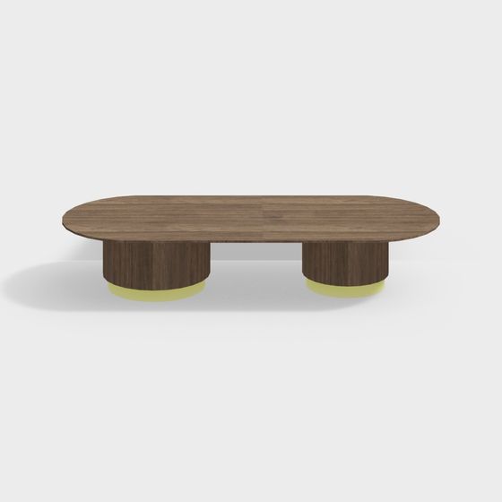 Elegant Oval Coffee Table 3D model for Modern Spaces