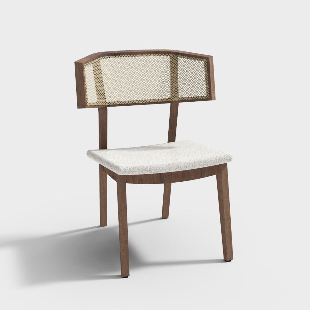Elegant Low-Poly Chair 3D Model – Modern Wooden Design