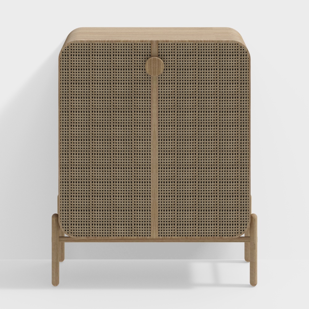 Wooden Woven Screen 3D Model – Textured Wood Design